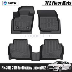 P2.tpejd210.h Soillar Tpe 1st And 2nd Row Floor Mats Liners 3d For 2015 2016 Ford Fusion / Lincoln Mkz