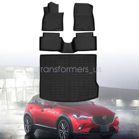 P2.tpejd487.h Soillar P2.tpejd216.h Tpe Floor Mats Trunk Cargo Liner Fits 2014 2015 2016 2017 2018 Mazda 3 Hatchback