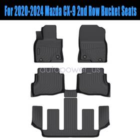P2.tpejd221.h Soillar For 2020-2024 Mazda Cx-9 2nd Row Bucket Seats Tpe Floor Mats Liner All Weather