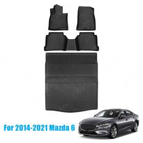 P2.tpejd614.h Soillar P2.tpejd222.h Floor Mats Liner Trunk Cargo Tpe For 2014-2021 Mazda 6 Waterproof Full Set