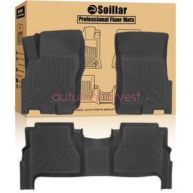 P2.tpejd252.h Soillar Floor Mats Liner For 2008-2021 Nissan Frontier Crew Cab 4-door Front-rear Black