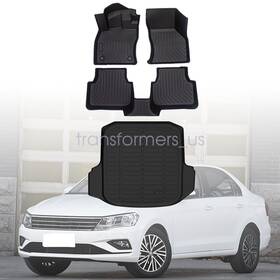 P2.tpejd276.h Soillar 3d Tpe Floor Mats Liners And Trunk Cargo Liner Fits 2019-2024 Volkswagen Jetta 4x