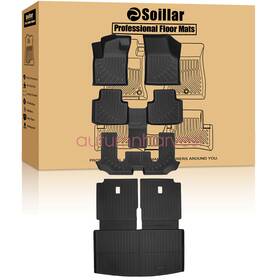 Soillar P2.tpejd300.h P2.tpejd590.h Floor / Backrest Trunk Cargo Mats Liner For 2018-25 Volkswagen Atlas 6 Seats Tpe