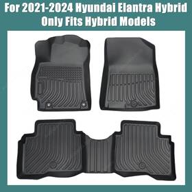 P2.tpejd310.h Soillar Front Rear Tpe Floor Mats Liner All Weather For 2021-2024 Hyundai Elantra Hybrid