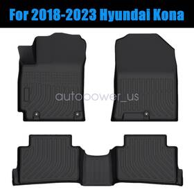 P2.tpejd321.h Soillar For 2018-2023 Hyundai Kona Tpe All-weather Front And Rear Floor Mats Liners Black