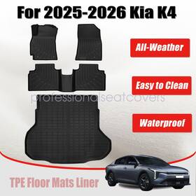 P2.tpejd341.h Soillar For 2025-2026 Kia K4 60/40 Split Rear Seat Tpe Floor Mats With Trunk Cargo Liner