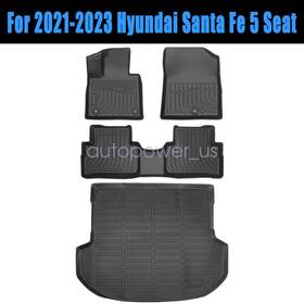 P2.tpejd346.h Soillar Tpe Floor Mats Liners And Trunk Cargo Liner For 2021-2023 Hyundai Santa Fe 5 Seat