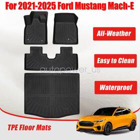 P2.tpejd359.h Soillar Tpe Floor Mats And Trunk Cargo Liner For 2021-2025 Ford Mustang Mach-e Waterproof P2.tpejd359.h Soillar Tpe Floor Mats And Trunk Cargo Liner For 2021-2025 Ford Mustang Mach-e Waterproof