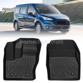 P2.tpejd378.h Soillar 2pcs Tpe Floor Mats Liner Fits 2014-2021 Ford Transit Connect Anti-slip Full Set