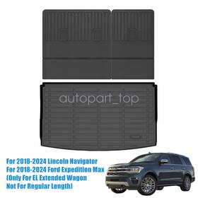 P2.tpejd404.h Soillar Backrest Mats Trunk Cargo Liner For 2018-24 Ford Expedition Max Tpe All Weather