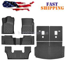 P2.tpejd515.h Soillar Tpe 3d Floor Mats Trunk Cargo Liners Black For 2022-2025 Dodge Durango 6 Seats