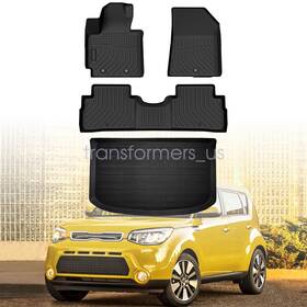 P2.tpejd337.h Soillar P2.tpejd543.h 3d Tpe Floor Mats And Trunk Cargo Liner Fits 2014-2019 Kia Soul 4-door Waterproof