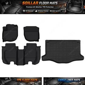 P2.tpejd603.h Soillar For 2015-2020 Honda Fit Tpe Front And 2nd Row Floor Mats Trunk Cargo Liner Black