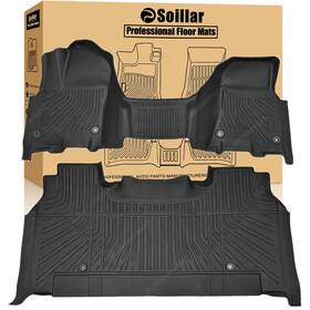 Soillar P2.tpejd626.h 3d Floor Mats Liners Tpe For 2025 2026 Dodge Ram 1500 Crew Cab Bench Seat Black