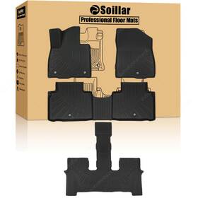 Soillar P2.tpejd637.h Tpe Floor Mats For 2027 Kia Telluride Non Hybrid 3rows 1st And 2nd 3rd New Black