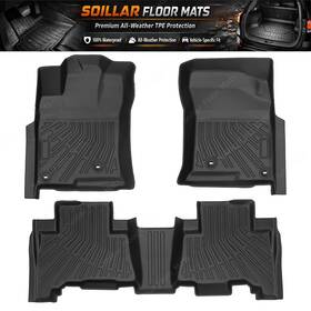 Soillar P2.tpejd653.h New For 2010-2012 Toyota 4runner Front And 2nd Row Floor Mats Liner Set Tpe Black