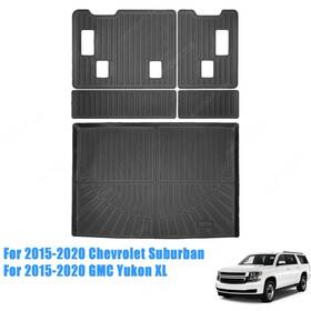 Soillar P2.tpejd682.h Backrest Mats Trunk Cargo Liner For 2015-20 Chevrolet Suburban/gmc Yukon Xl Tpe