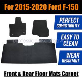 Z2.15jd01.h Soillar 3pcs For 2015-2020 F-150 Lariat Xl Xlt Front And Rear Floor Mats Carpet Black New