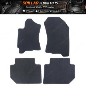 Z2.cpjd01.h Soillar Black For 2010-14 Subaru Tribeca Front And Rear Velour Floor Mats Carpet Full Set