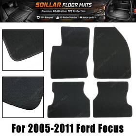 Soillar Z2.fksjd02.h Front And Rear Black Velour Floor Mats Carpet Set Of 4 For 2005-2011 Ford Focus