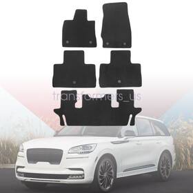 Z2.fxjjd01.h Soillar 2020-2025 Fits Lincoln Aviator Front-rear Velour Floor Mats Carpet Anti-slip Blk