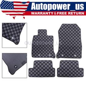 Z2.gzjd08.h Soillar 4pcs Checkered Flag Carpet Floor Mats For Subaru Brz 2022-2025 Front And 2nd Row