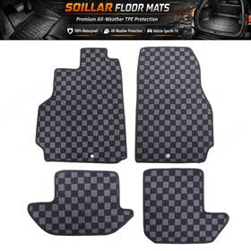 Z2.gzjd12.h Soillar Checkered Flag Floor Mats Carpet Fits 2009-2024 Nissan Gt-r R35 Front Rear Set