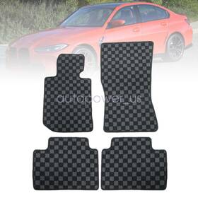 Z2.gzjd18.h Soillar For 2019-2024 Bmw 3-series G20 And M3 G80 Checkered Flag Carpet Floor Mats Set New