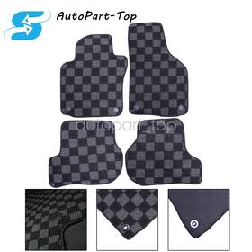 Z2.gzjd29.h Soillar Checkered Flag Carpet Floor Mats For 2005 2006 2007 2008 2009 Volkswagen Gti 4x