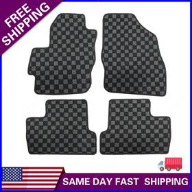 Z2.gzjd32.h Soillar 2row Checkered Flag Floor Mats Carpet Fits 2010-2013 Mazda 3 Anti-slip Full Set