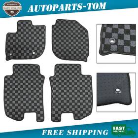 Z2.gzjd33.h Soillar Checkered Flag Floor Mats Carpet For 2015-2020 Honda Fit Replacement Waterproof