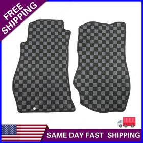 Z2.gzjd37.h Soillar Front Checkered Flag Floor Mats Carpet Fits 2003-2009 Nissan 350z Anti-slip Set