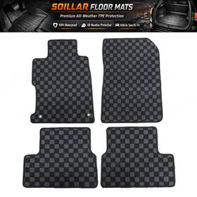 Z2.gzjd38.h Soillar Floor Mats Carpet For 2012 2013 2014 2015 Honda Civic Coupe 2door Checkered Flag