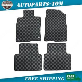 Z2.gzjd39.h Soillar Checkered Flag Floor Mats Carpet Fits 2017-2021 Honda Civic And Type-r Waterproof