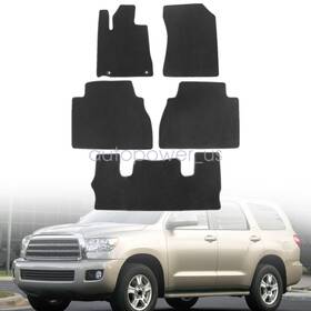 Z2.hsjd02.h Soillar New Fits 2008-2010 Toyota Sequoia Front Rear Floor Mats Carpet Waterproof Velour