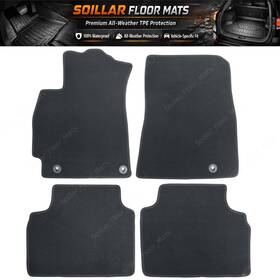 Z2.k4jd01.h Soillar Fits 2025 Kia K4 Lx Ex Gt-line Sedan Front Rear Floor Mats Carpet Black Velour