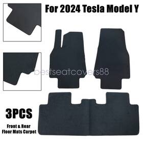 Z2.myjd01.h Soillar Front And Rear Replacement Velour Floor Mats Carpet For 2020-2024 Tesla Model Y