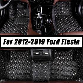 Z2.pgjd74.h Soillar Front And Rear Black Leather Floor Mats Liner Surround For 2012-2019 Ford Fiesta