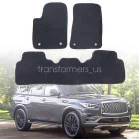 Z2.qx80jd02.h Soillar 2013-2018 For Nissan Armada Infiniti Qx56 / Qx80 Velour Floor Mats Carpet Black