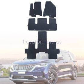 Z2.qyjhjd02.h Soillar 2015-2020 For Kia Sedona Front And Rear Velour Floor Mats Carpet Anti-slip Black