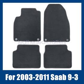Z2.sbjd01.h Soillar Replacement Black Velour Floor Mats Carpet Set Of 4 For 2003 To 2011 Saab 9-3