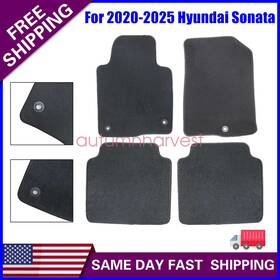 Z2.sntjd03.h Soillar Replacement Black Velour Floor Mats Carpet Set Of 6 For 2020-2025 Hyundai Sonata