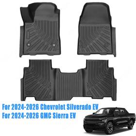 Z2.tpejd112.h Soillar Floor Mats Liners For 2024-2026 Chevrolet Silverado Gmc Sierra Ev Tpe Anti-slip