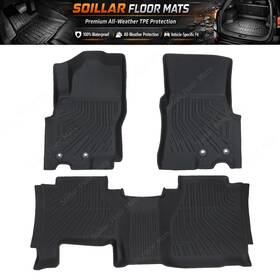 Z2.tpejd133.h Soillar Floor Mats Liners Tpe For 2022-2025 Nissan Frontier King Cab All-weather Black