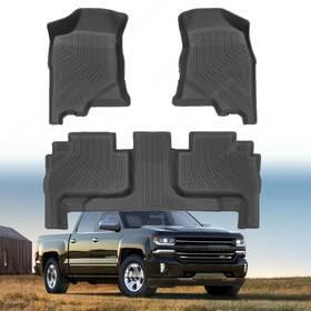 Z2.tpejd153.h Soillar Tpe Floor Mats Liner For 2004-2012 Chevrolet Colorado Gmc Canyon Crew Cab Black