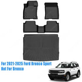 Soillar Z2.tpejd51.h P2.tpejd647.h Floor Mats And Trunk Cargo Liners Black Tpe For 2021-2025 Ford Bronco Sport 4-door