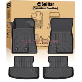 Z2.tpejd55.h Soillar 3d Floor Mats For 2015-2025 Ford Mustang Front And 2nd Row Liners Tpe Black