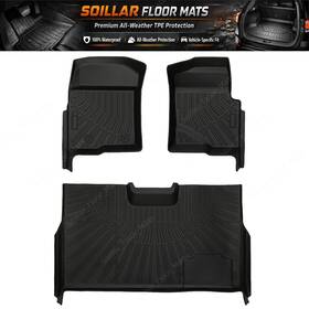 Z2.tpejd66.h Soillar Front And 2nd Tpe Floor Mats Liners Set Fits 2010 -2014 Ford F-150 Supercrew Cab
