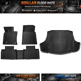 Z2.tpejd71.h Soillar Tpe Floor Mats And Trunk Cargo Liner Fits 2025 Toyota Camry Gas Hybrid 5seats
