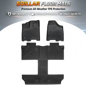 Z2.tpejd76.h Soillar Tpe All-weather Floor Mats Liners Black For 2011-2012 Toyota Sienna 7 Passenger